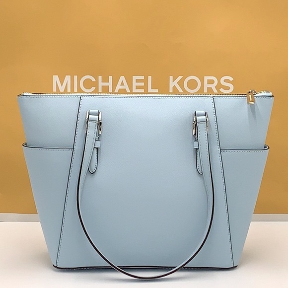 MICHAEL KORS CHARLOTTE LARGE TOP ZIP TOTE VISTA BLUE COLOR MK - Picture 4 of 16